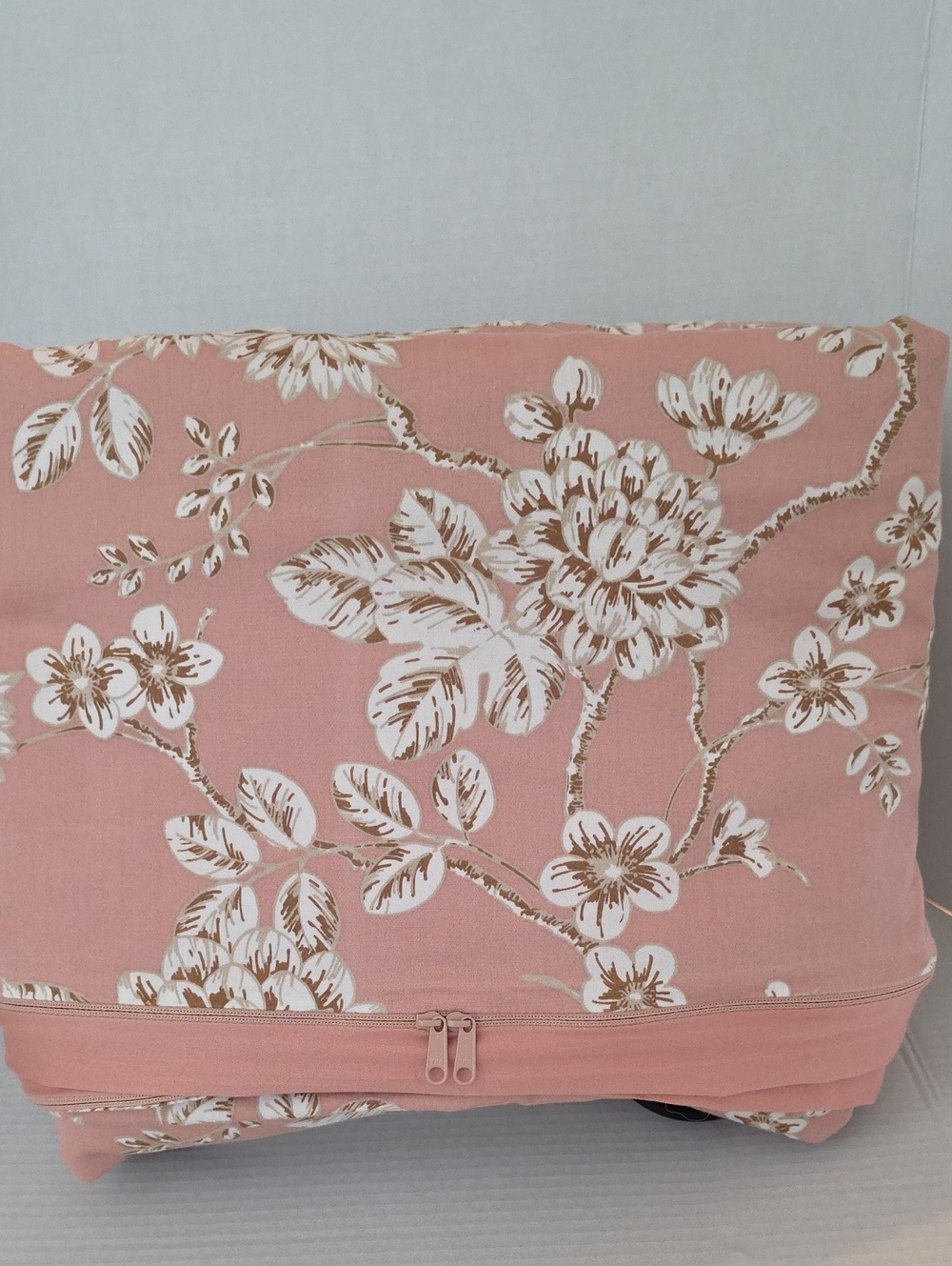 Threshold Dusty Pink White Tan Floral Botanical Cotton Full Duvet Cover